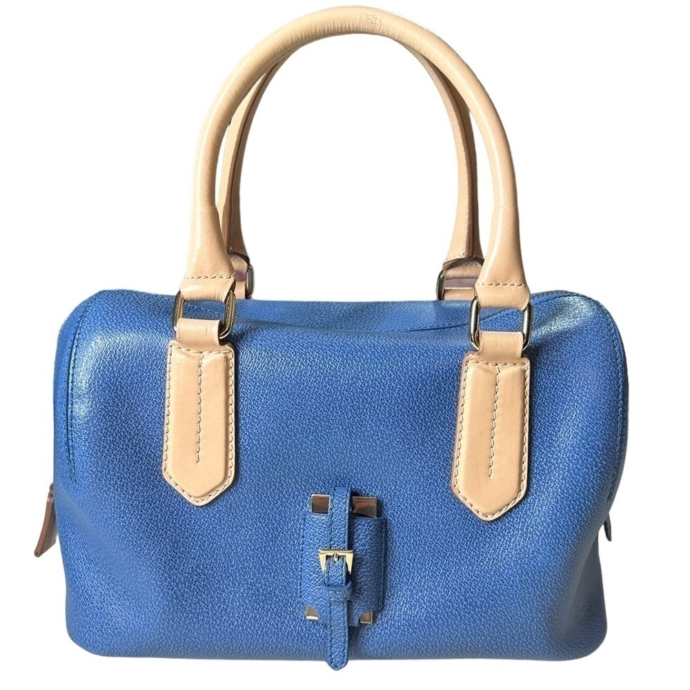 IACUCCI Blue Pebbled Leather Handbag.